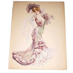 Vintage lithograph New York Showgirl-Knickerbocker